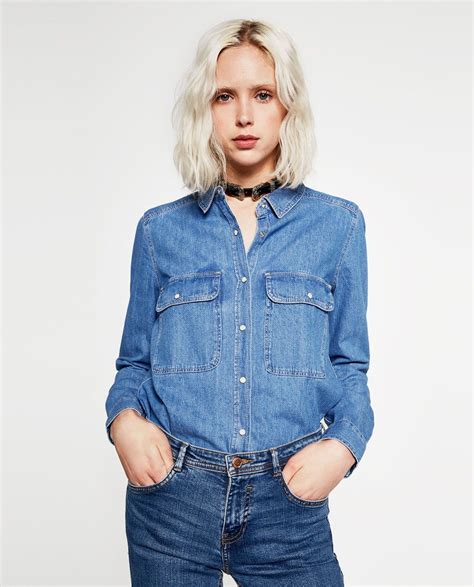 zara denim shirt women's.